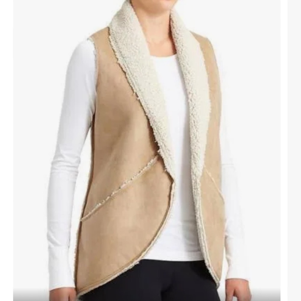 Athleta shearling wrap vest